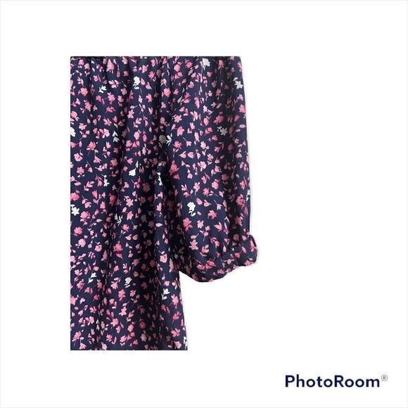 Michael Kors Floral Off-Shoulder Blouse - Black and Pink - Picture 5 of 9